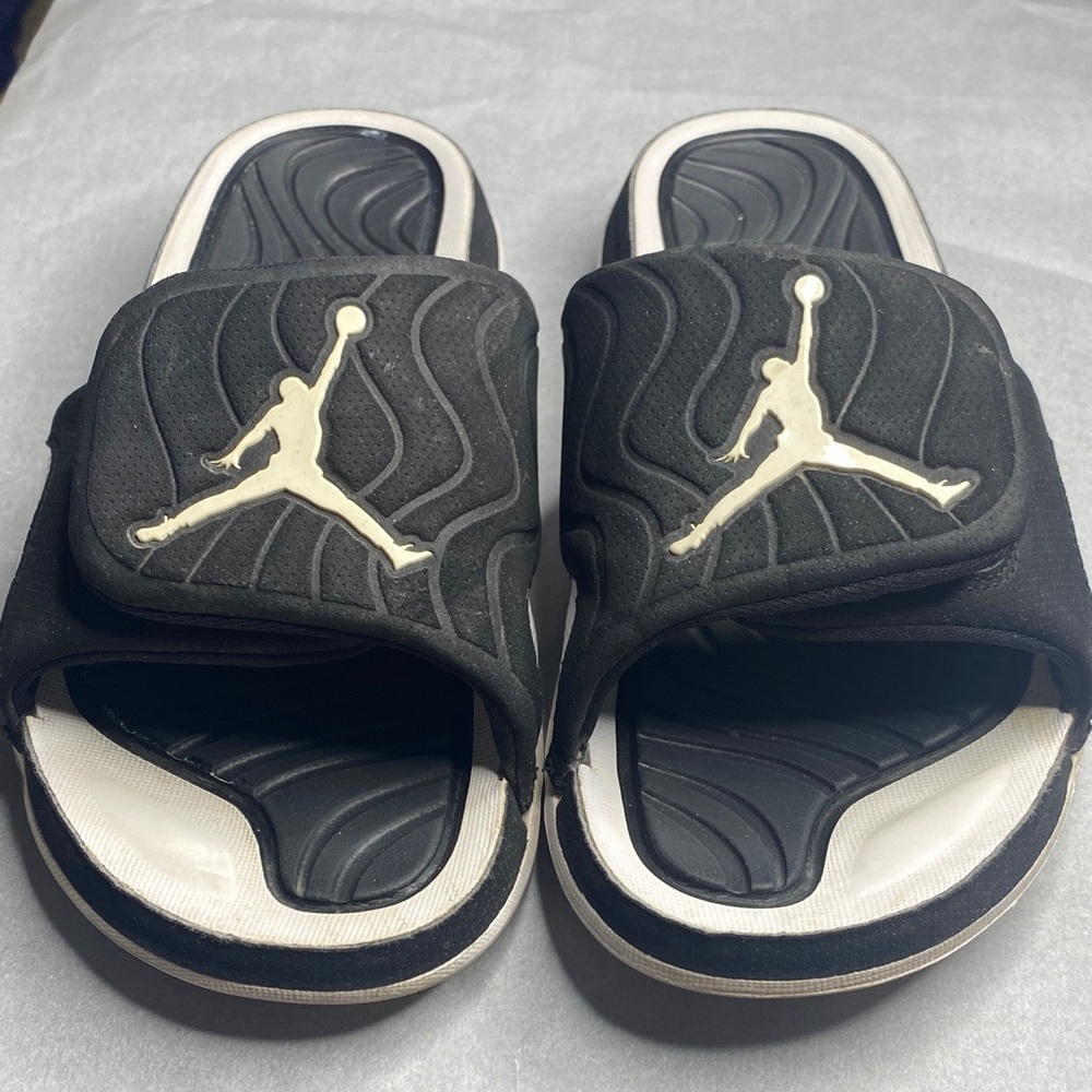 Jordan Hydro 4  Black and White Slide Sandals